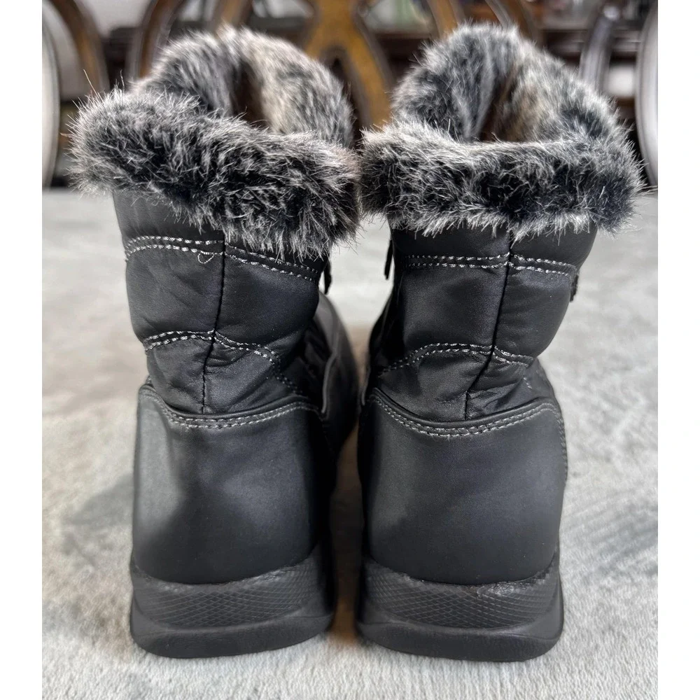 Totes Boots Womens Size 7 Fauna II Winter Snow Waterproof Faux Fur Zip Warm
